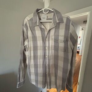 Goodfellow & Co Light Gray Plaid Men's Shirt